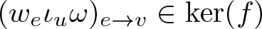 left parenthesis we iota u omega right parenthesis e right arrow v element of kernel left parenthesis f right parenthesis