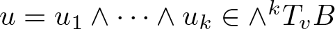u equals u 1 and ellipsis and uk element of and kTvB