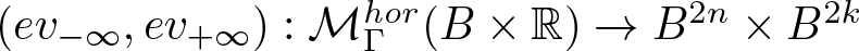 left parenthesis ev minus infinity comma ev plus infinity right parenthesis colon upper M upper Gamma hor left parenthesis upper B times double struck upper R right parenthesis right arrow upper B 2 n times upper B 2 k