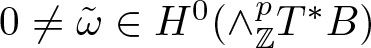 0 not equals omega tilde element of upper H 0 left parenthesis and double struck upper Z pT asterisk upper B right parenthesis