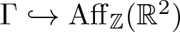 upper Gamma right arrow with hook Aff double struck upper Z left parenthesis double struck upper R 2 right parenthesis