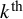 k Superscript th