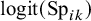 logit left parenthesis upper S p Subscript i k Baseline right parenthesis