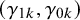 left parenthesis gamma Subscript 1 k Baseline comma gamma Subscript 0 k Baseline right parenthesis