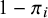 1 minus pi Subscript i