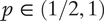 p element of left parenthesis 1 divided by 2 comma 1 right parenthesis