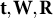 bold t comma bold upper W comma bold upper R
