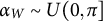 alpha Subscript upper W Baseline tilde upper U left parenthesis 0 comma pi right bracket
