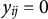 y Subscript i j Baseline equals 0