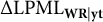 normal upper Delta LPML Subscript bold upper W bold upper R vertical bar bold y bold t