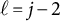 script l equals j minus 2