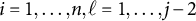 i equals 1 comma ellipsis comma n comma script l equals 1 comma ellipsis comma j minus 2