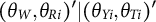 left parenthesis theta Subscript upper W Baseline comma theta Subscript upper R i Baseline right parenthesis prime vertical bar left parenthesis theta Subscript upper Y i Baseline comma theta Subscript upper T i Baseline right parenthesis prime