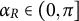 alpha Subscript upper R Baseline element of left parenthesis 0 comma pi right bracket