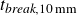 t Subscript italic break comma 10 mm