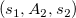left parenthesis s 1 comma upper A 2 comma s 2 right parenthesis