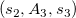 left parenthesis s 2 comma upper A 3 comma s 3 right parenthesis