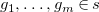 g 1 comma ellipsis comma g Subscript m Baseline element of s