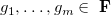 g 1 comma ellipsis comma g Subscript m Baseline element of upper F