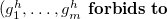 left parenthesis g 1 Superscript h Baseline comma ellipsis comma g Subscript m Superscript h Baseline bold forbids to