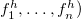 f 1 Superscript h Baseline comma ellipsis comma f Subscript n Superscript h Baseline right parenthesis