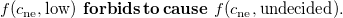 f left parenthesis c Subscript ne Baseline comma low right parenthesis bold f bold o bold r bold b bold i bold d bold s bold t bold o bold c bold a bold u bold s bold e f left parenthesis c Subscript ne Baseline comma undecided right parenthesis period