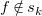 f not an element of s Subscript k