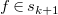 f element of s Subscript k plus 1