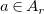 a element of upper A Subscript r