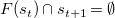 upper F left parenthesis s Subscript t Baseline right parenthesis intersection s Subscript t plus 1 Baseline equals normal empty set