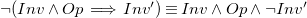 normal not sign left parenthesis upper I n v and upper O p long right double arrow upper I n v Superscript prime Baseline right parenthesis identical to upper I n v and upper O p and normal not sign upper I n v prime