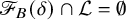 script upper F Subscript upper B Baseline left parenthesis delta right parenthesis intersection script upper L equals normal empty set