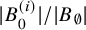 StartAbsoluteValue upper B 0 Superscript left parenthesis i right parenthesis Baseline EndAbsoluteValue divided by StartAbsoluteValue upper B Subscript normal empty set Baseline EndAbsoluteValue