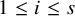 1 less than or equals i less than or equals s