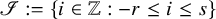 script upper I colon equals StartSet i element of double struck upper Z colon negative r less than or equals i less than or equals s EndSet