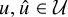 u comma ModifyingAbove u With caret element of script upper U