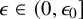 epsilon element of left parenthesis 0 comma epsilon 0 right bracket