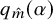 q Subscript ModifyingAbove m With caret Baseline left parenthesis alpha right parenthesis
