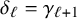 delta Subscript script l Baseline equals gamma Subscript script l plus 1