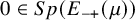 0 element of upper S p left parenthesis upper E Subscript minus plus Baseline left parenthesis mu right parenthesis right parenthesis