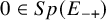0 element of upper S p left parenthesis upper E Subscript minus plus Baseline right parenthesis