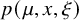 p left parenthesis mu comma x comma xi right parenthesis