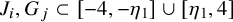 upper J Subscript i Baseline comma upper G Subscript j Baseline subset of left bracket negative 4 comma minus eta 1 right bracket union left bracket eta 1 comma 4 right bracket