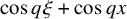 cosine q xi plus cosine q x