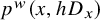 p Superscript w Baseline left parenthesis x comma h upper D Subscript x Baseline right parenthesis