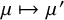 mu right arrow from bar mu prime