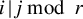 i vertical bar j mod r