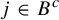 j element of upper B Superscript c