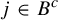 j element of upper B Superscript c