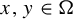 x comma y element of normal upper Omega